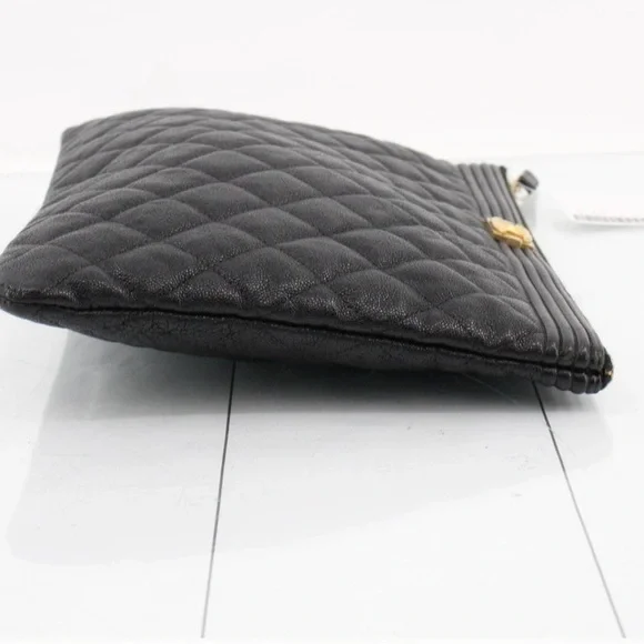 Boy Chanel Black Quilted Caviar Leather Clutch - Picture 3 of 12